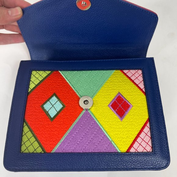 MKLM x Rocky Barnes Top Grain Leather Bag/Purse- Fuchsia/Multicolor - Picture 4 of 5